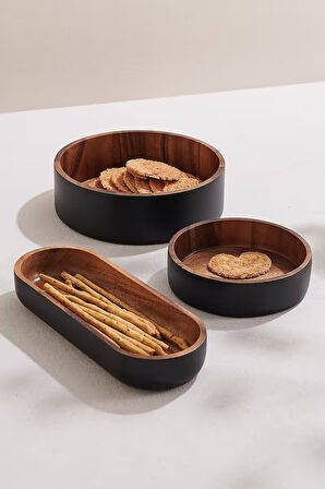 Ahşap Urban Oval Servis Kasesi S