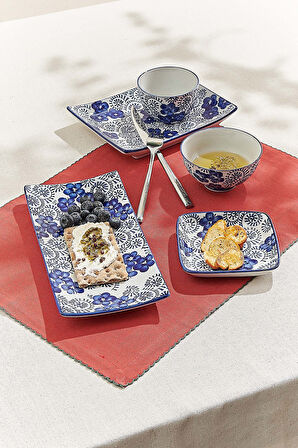 Kırmızı Nakış Amerikan Servis 2'li