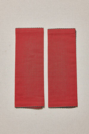 Kırmızı Nakış Amerikan Servis 2'li