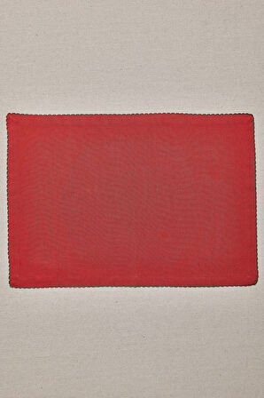 Kırmızı Nakış Amerikan Servis 2'li