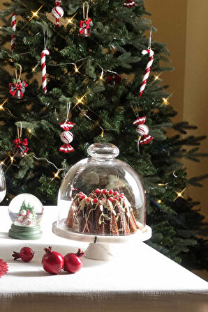 Mermer Ayaklı Kek Tabağı 25 cm