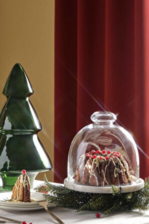 Mermer Ayaklı Kek Tabağı 25 cm