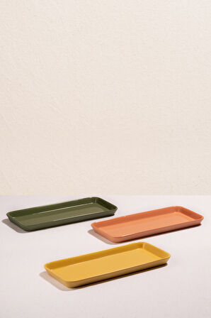 Faroe Seramik Dikdörtgen Servis Tabağı Yeşil