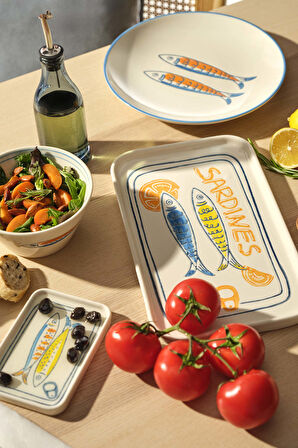 Sardines Seramik Yemek Tabağı