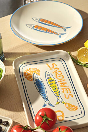 Sardines Seramik Yemek Tabağı