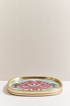 Yılbaşı Ruhu Dekoratif Tepsi Pembe