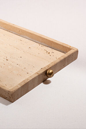 Traverten Dikdörtgen Tepsi