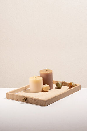 Traverten Dikdörtgen Tepsi