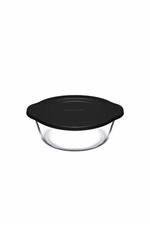 Plastik Siyah Kapaklı Saklama Kabı 840 cc