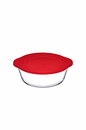 Plastik Kırmızı Kapaklı Saklama Kabı 1.4 L