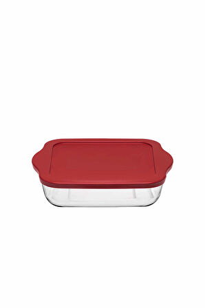 Kırmızı Kare Kapaklı Borcam Saklama Kabı