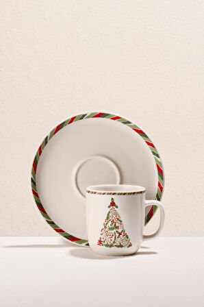 Yeni Yıl Ağacı Porselen Espresso Fincanı