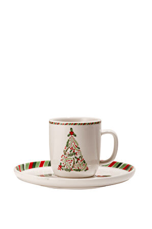 Yeni Yıl Ağacı Porselen Espresso Fincanı