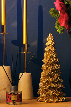 Yeni Yıl Ağacı Dekoratif Obje Gold 31 Cm