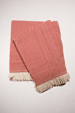 Çizgi Throw Kiremit 140 x 170 cm