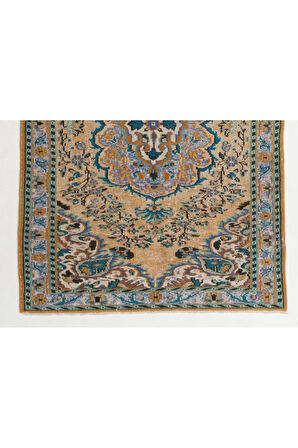 172x240 cm Eski El Düğümlü Yüksek ve Alçak Tüylü Türk Halısı, Madalyon Tasarımlı Alan Halısı