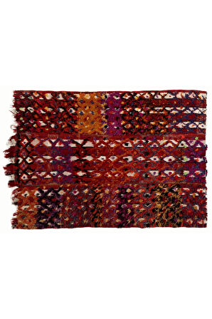 130x180 cm El Dokuma Eski Bohemian Stilinde Kilim (Düz Dokuma), Çok Renkli Duvar Askısı