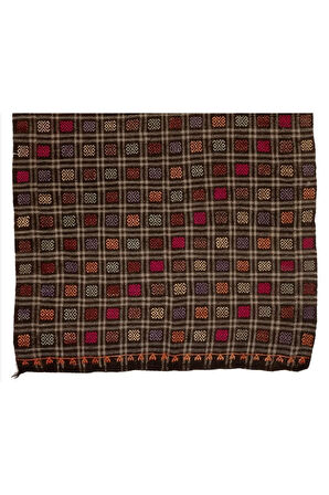 195x285 cm Çok Renkli Türünün Tek Örneği Eski Dekoratif El Dokuması Cicim Kilim. %100 Yün