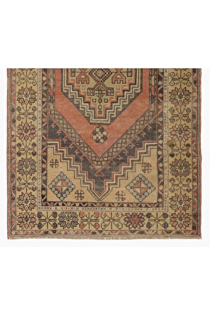 110x175 cm Kabile Stili ile Eski Oryantal Halı, El Yapımı Yün Halı