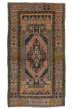 133x222 cm Kabile Stili ile Eşsiz Eski El Yapımı 20. Yüzyıl Ortasından Yün Halı