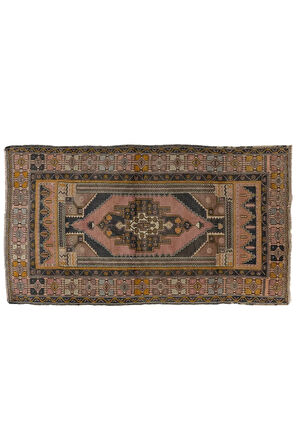 133x222 cm Kabile Stili ile Eşsiz Eski El Yapımı 20. Yüzyıl Ortasından Yün Halı