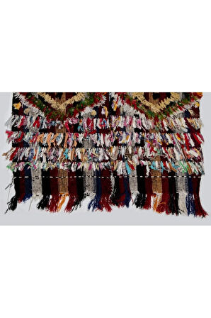 94x105 cm Çok Renkli El Dokuması Eski Kilim, Geleneksel Duvar Askısı