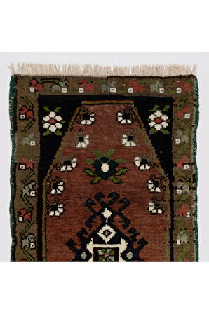 44x85 cm Eski El Dokuma Halı. (Yastık veya Koltuk Kılıfı, Halı Paspas)