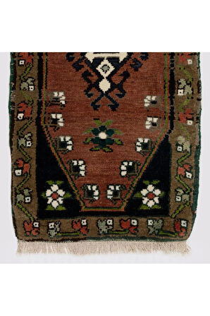 44x85 cm Eski El Dokuma Halı. (Yastık veya Koltuk Kılıfı, Halı Paspas)