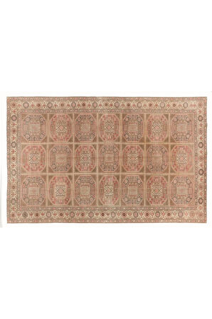 200x295 cm El Düğümlü Eski Kayseri Halısı, Yumuşak Renkler, Yün ve Pamuklu Halı