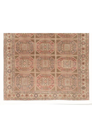 200x295 cm El Düğümlü Eski Kayseri Halısı, Yumuşak Renkler, Yün ve Pamuklu Halı