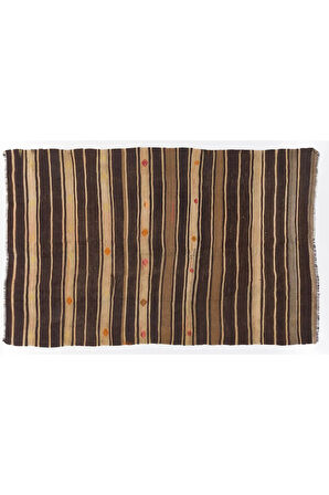 194x301 cm Çizgi Desenli El Dokuması Eski Kilim. %100 Doğal Yün