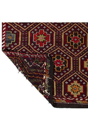 207x376 cm Geleneksel Eski El Dokuması Cicim Kilim. %100 Yün
