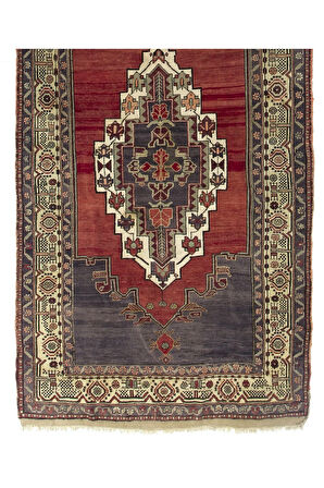 159x382 cm El yapımı Eski Alan Halısı. Türünün Tek örneği Oryantal Halı