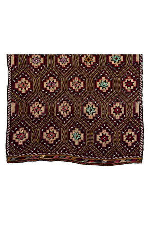 182x290 cm Çok Renkli Eski El Yapımı Cicim Kilim, %100 Yün