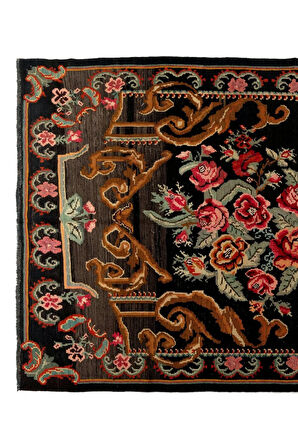 169x283 cm Türünün Tek Örneği Eski Duvar Askısı, Çiçekli Kilim, El Dokuma Moldova Kilimi, %100 Yün