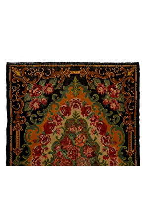 193x290 cm Türünün Tek Örneği Eski Duvar Askısı, Çiçekli Kilim, El Dokuma Moldova Kilimi, %100 Yün