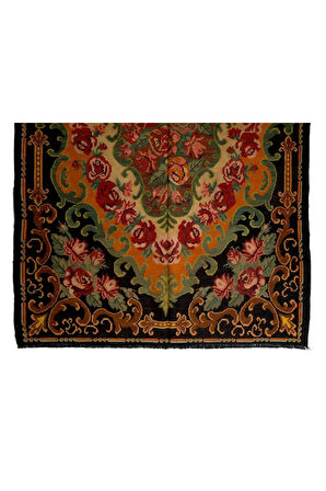 193x290 cm Türünün Tek Örneği Eski Duvar Askısı, Çiçekli Kilim, El Dokuma Moldova Kilimi, %100 Yün