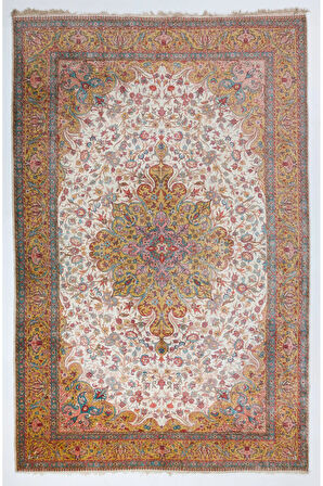 220x335 Cm 100% Ipek Eski Muhteşem El Yapımı Kayseri Halısı