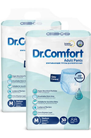 Dr Comfort Yetişkin Emici Külot Medium Beden 60 Adet (2 PAKET)