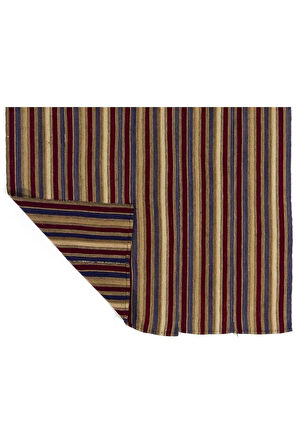 136x263 cm Çizgili Eski Kilim, Düz Dokuma Dekoratif Halı