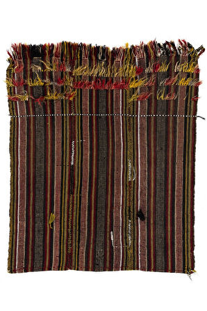 110x140 cm Dekoratif Eski Kilim. Düz Dokuma Zemin Kaplaması veya Duvar Askısı