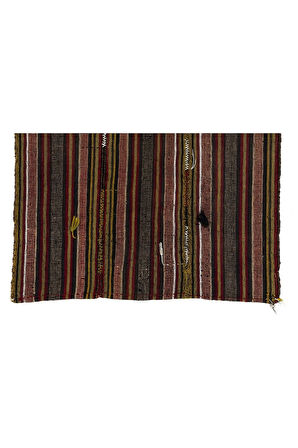 110x140 cm Dekoratif Eski Kilim. Düz Dokuma Zemin Kaplaması veya Duvar Askısı