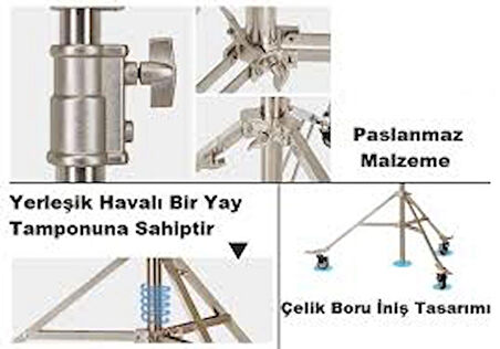 DADI LS-02 Çift Katlı Işık Standı | Taşınabilir | Katlanabilir 