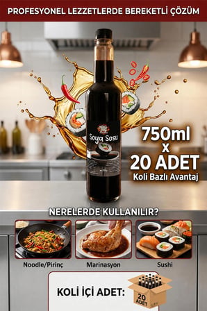 Soya Sosu 750 ML x 20 Adet - 1 Koli (Koli Bazlı Avantaj Paketi)