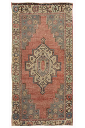 95x183 cm Eski Tribal Halı, Yumuşak Yün ve Doğal Renkler, Türk Halısı