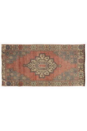 95x183 cm Eski Tribal Halı, Yumuşak Yün ve Doğal Renkler, Türk Halısı