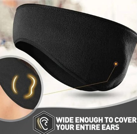 Evimdeyokyok Siyah Polar Saç Bandı Unisex Düz