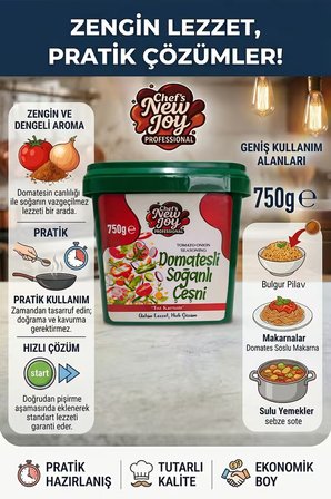 Domatesli Soğanlı Çeşni 750 G X 8 Adet - 1 Koli (Koli Bazlı Avantaj Paketi)
