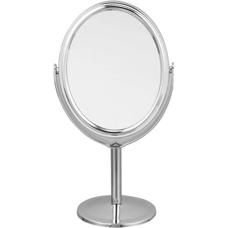 Evimdeyokyok Mz-145 Ayaklı Oval Makyaj Aynası Metal Krom 10 X 12 Cm