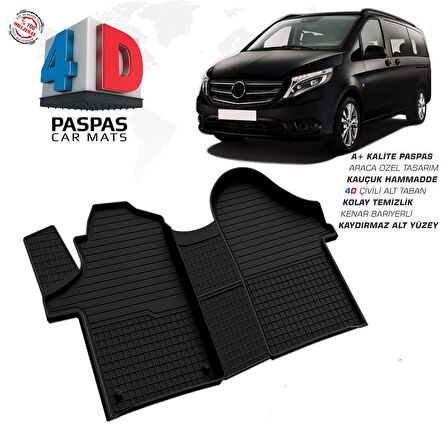 Mercedes Vito W447 4D Havuzlu Paspas 2014 2015 2016 2017 2018 2019 2020 2021 2022 2023 2024 